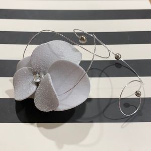Gray and silver floral hair clip